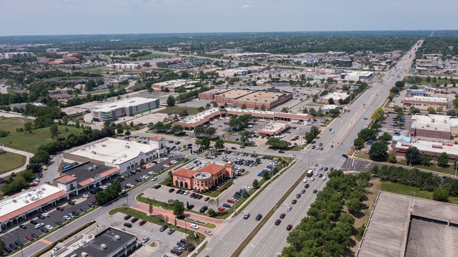 IT Support in Overland Park Arial shot